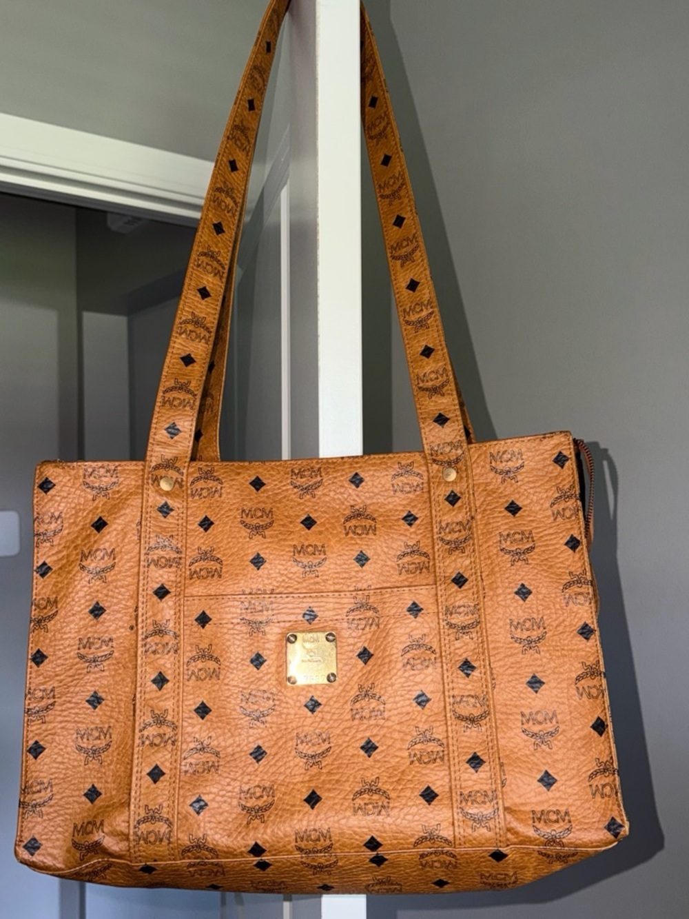 MCM Cognac Visetos Signature Tote